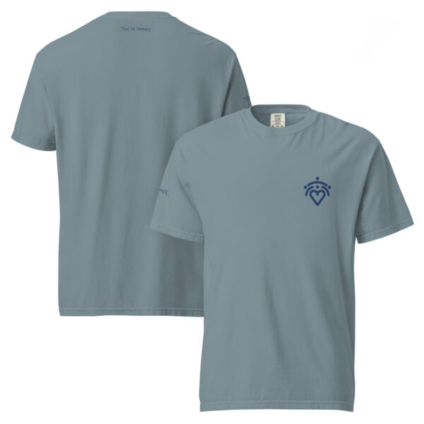Unisex comfort colors garment-dyed heavyweight t-shirt with TTC written logo on right sleeve and heart logo on the chest. - Image 3