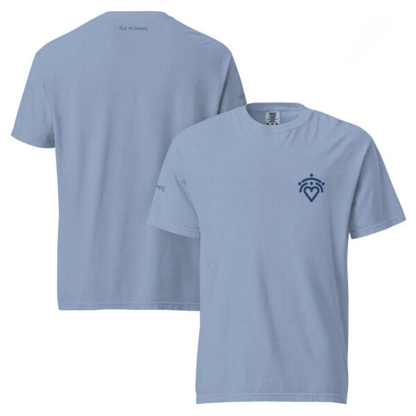 Unisex comfort colors garment-dyed heavyweight t-shirt with TTC written logo on right sleeve and heart logo on the chest.